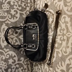COACH Style 12927 Amanda Black‎ Satin Satchel Crossbody Excellent condition